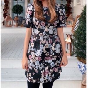 Gal Meets Glam Women’s Presley Black Floral Tapestry Jacquard Dress Size 6